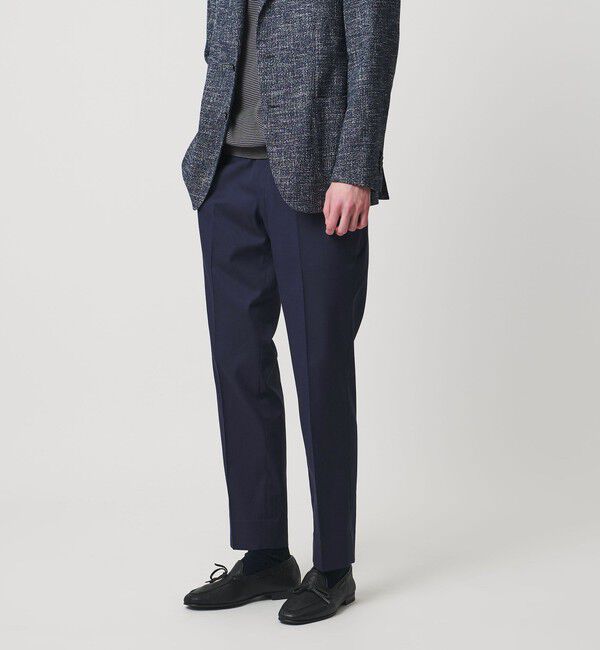 UNITED ARROWS「クールモーション ドビー サイドエクステンド ノープリーツスラックス COMFORT EASY‐MODEL　接触冷感　吸」|スラックス|