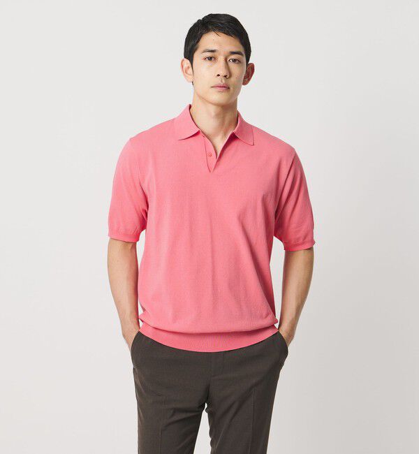 UNITED ARROWS「ショートスリーブ ニットポロシャツ UA COZY ウォッシャブル 抗菌防臭」|ポロシャツ|