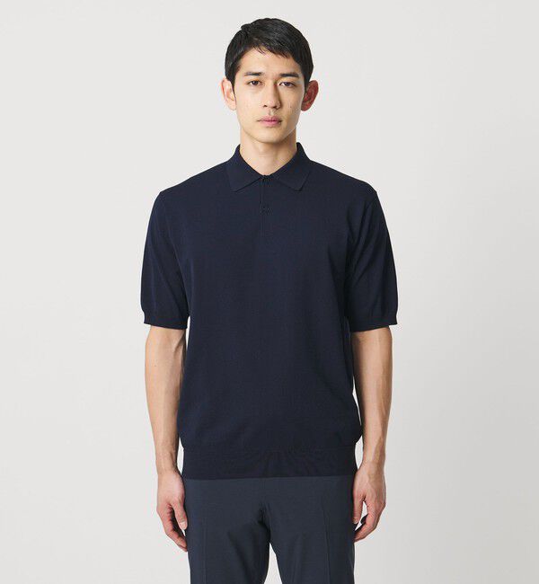 UNITED ARROWS「ショートスリーブ ニットポロシャツ UA COZY ウォッシャブル 抗菌防臭」|ポロシャツ|