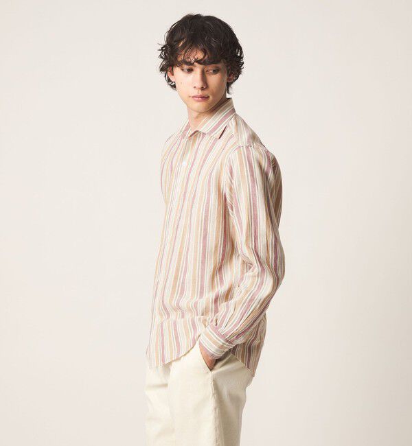 UNITED ARROWS「リネン/コットン ストライプ オープンカラーシャツ」|シャツ・ブラウス|