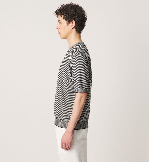 UNITED ARROWS「＜SOVEREIGN＞リネン ボーダー ニットTシャツ」|Tシャツ・カットソー|