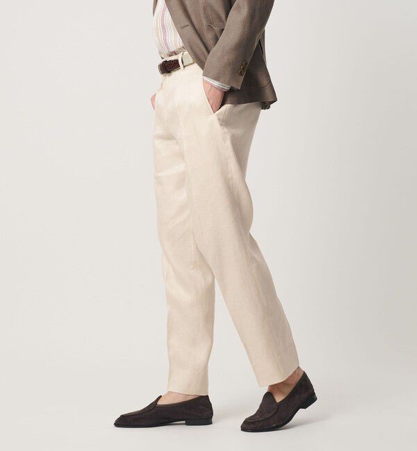 UNITED ARROWS「リネン ツイル １プリーツ リラックス テーパード イージースラックス」|スラックス|