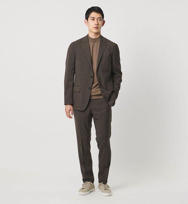 UNITED ARROWS「ショートスリーブ ボーダー モックネック ニットTシャツ UA COZY ウォッシャブル 抗菌防臭」|Tシャツ・カットソー|