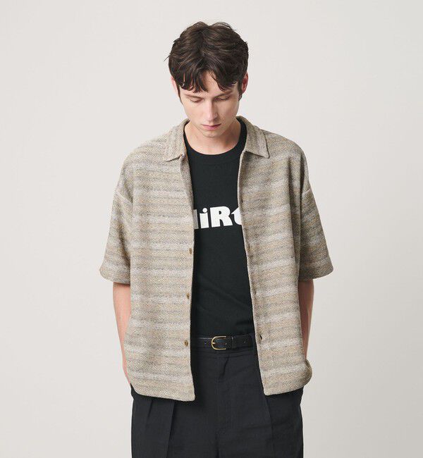 BEAUTY&YOUTH UNITED ARROWS「フェアアイル ショートスリーブ ニットシャツ ウォッシャブル」|カーディガン|BEIGE