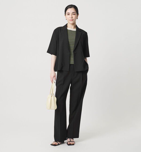 BEAUTY&YOUTH UNITED ARROWS「【WEB限定 Wardrobe DAILY MINIMAL】メランジ ハーフスリーブジャケット ウォッシャブル」|テーラードジャケット|