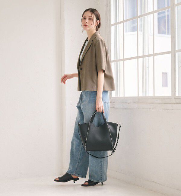 BEAUTY&YOUTH UNITED ARROWS「【WEB限定 Wardrobe DAILY MINIMAL】メランジ ハーフスリーブジャケット ウォッシャブル」|テーラードジャケット|MOCA