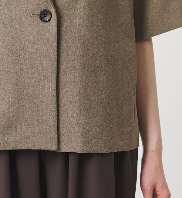BEAUTY&YOUTH UNITED ARROWS「【WEB限定 Wardrobe DAILY MINIMAL】メランジ ハーフスリーブジャケット ウォッシャブル」|テーラードジャケット|