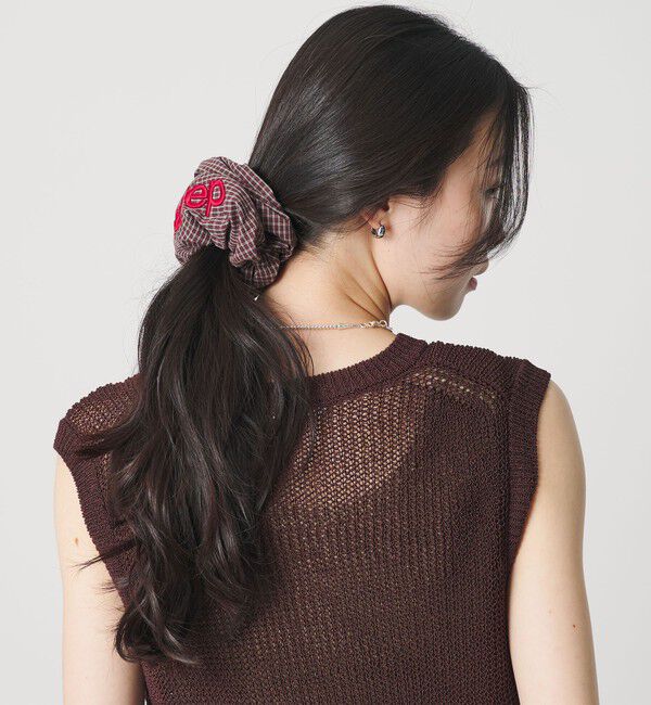 BEAUTY&YOUTH UNITED ARROWS「＜heyep＞Pajama Check ロゴ シュシュ」|ヘアゴム・シュシュ|