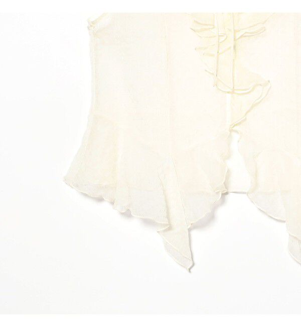 Ray BEAMS 「ラッフルカラー ノースリーブ ブラウス」|シャツ・ブラウス|