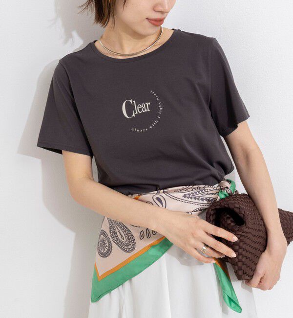 NOLLEY'S「ウォッシャブルプリントT」|Tシャツ・カットソー|チャコールグレー