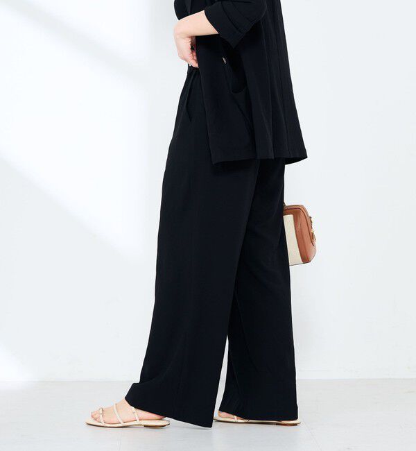 NOLLEY'S sophi「《セットアップ対応》ウォッシャブルエアリージョーゼットイージーワイドパンツ」|その他|ブラック