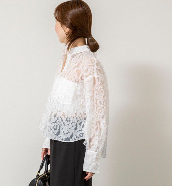 NOLLEY'S sophi「ウォッシャブルワッシャーオーガンジーカットジャガードショートシャツ」|シャツ・ブラウス|