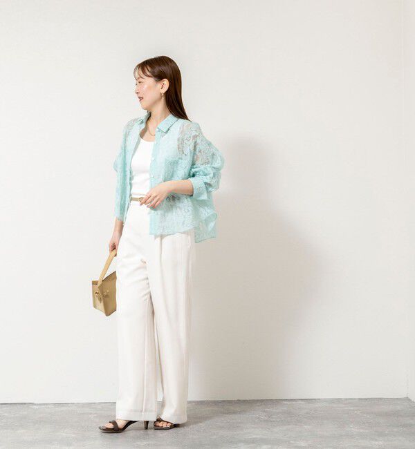 NOLLEY'S sophi「ウォッシャブルワッシャーオーガンジーカットジャガードショートシャツ」|シャツ・ブラウス|