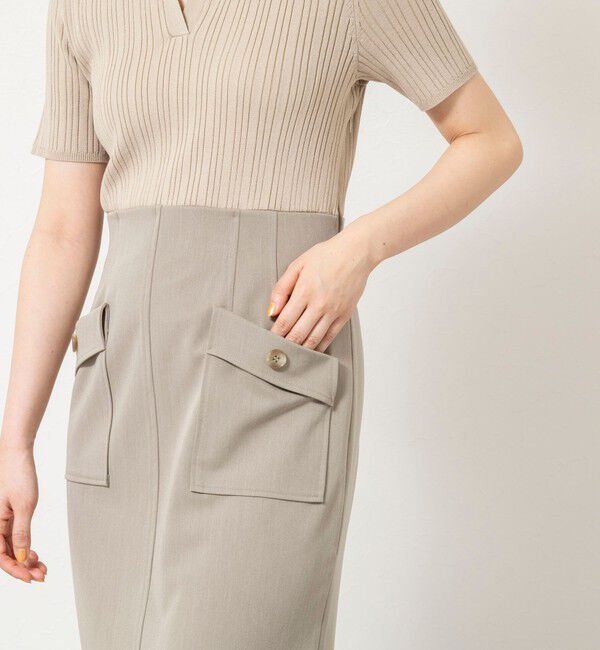 NOLLEY'S sophi「ウォッシャブルポロニットタイトスカートドッキングワンピース」|ワンピース|