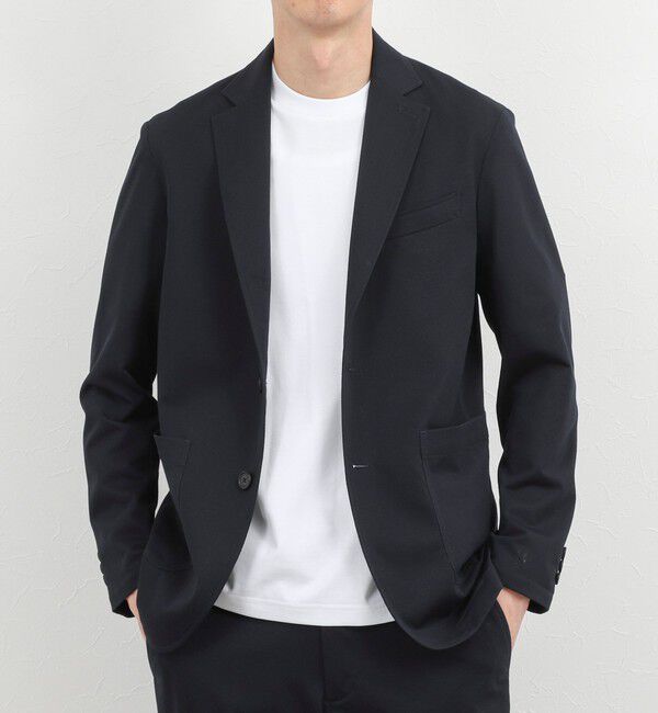 NOLLEY'S goodman「《ビジカジ/セットアップ対応》強撚バスケット イージージャケット 26SS」|テーラードジャケット|ネイビー