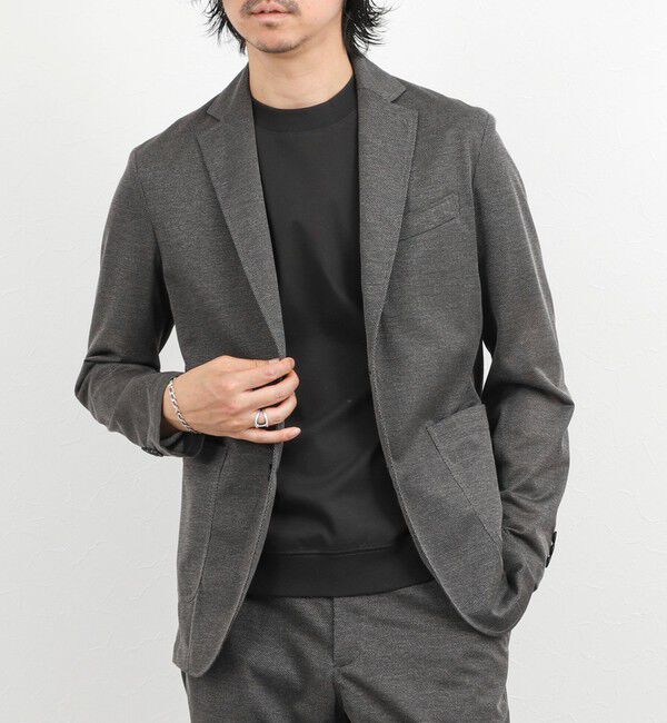 NOLLEY'S goodman「《ビジカジ/セットアップ対応》強撚バスケット イージージャケット 26SS」|テーラードジャケット|グレー