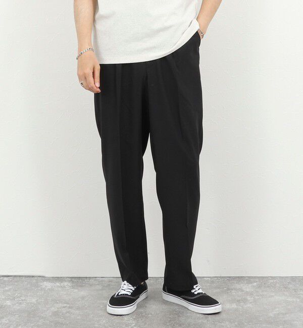NOLLEY'S goodman「《セットアップ対応》Reflax ワンタックイージーパンツ 26SS」|チノ|ブラック