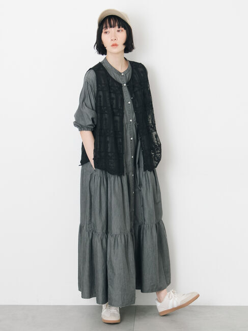 Samansa Mos2「【接触冷感】ライトオンスデニムワンピース」|ワンピース|