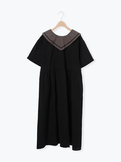 Samansa Mos2「ビッグ襟前後2WAYワンピース」|ワンピース|ブラック
