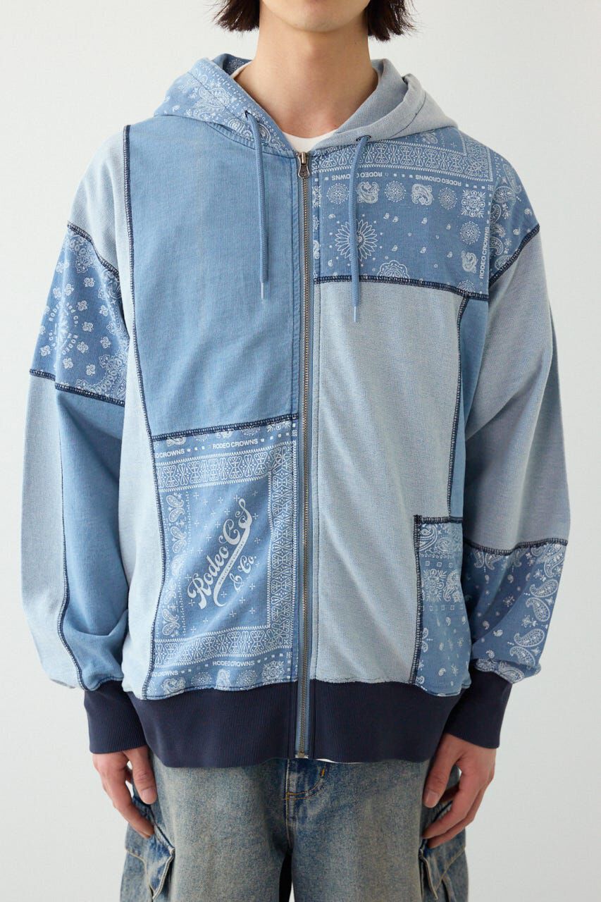 RODEO CROWNS「パッチワークZIPパーカー」|パーカー|