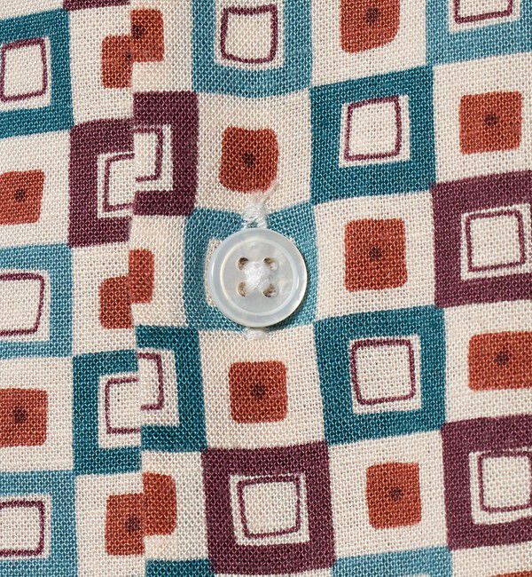 UNITED ARROWS「ジオメトリック プリント バンドカラーシャツ」|シャツ・ブラウス|