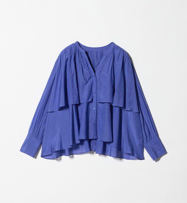 UNITED ARROWS green label relaxing「［size SHORTあり］ボイル レイヤー ギャザー ブラウス」|シャツ・ブラウス|