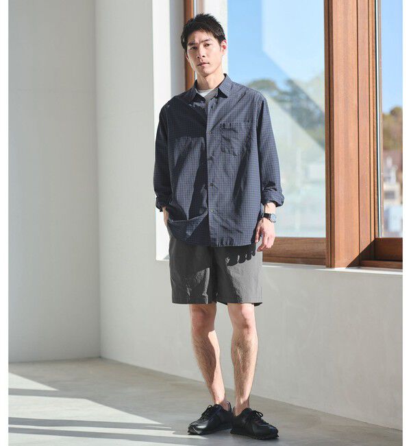 UNITED ARROWS green label relaxing「ナイロン コットン チェック ジャストルーズ 長袖 シャツ」|シャツ・ブラウス|