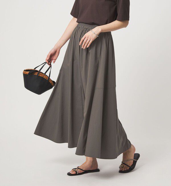 UNITED ARROWS green label relaxing「WONDER CLOTH ボリューム スカート マシンウォッシャブル ストレッチ 接触冷感 吸水速乾」|フレア|