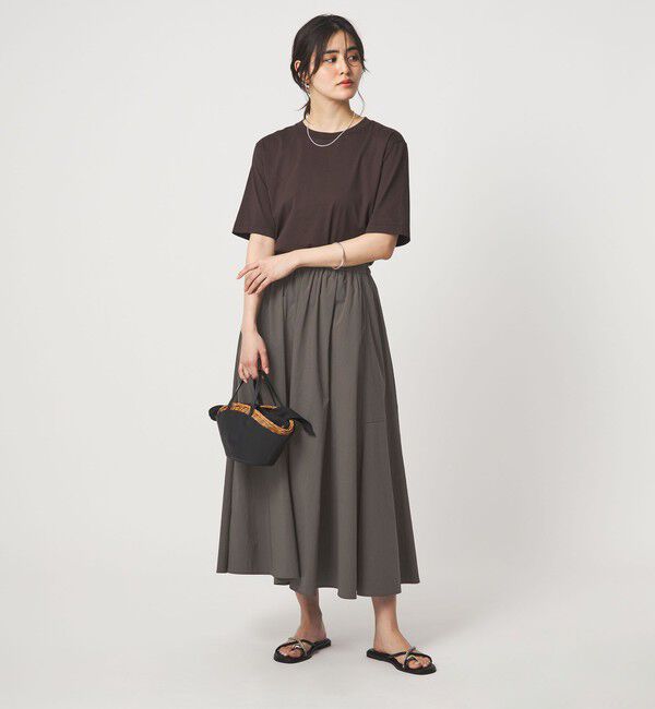 UNITED ARROWS green label relaxing「WONDER CLOTH ボリューム スカート マシンウォッシャブル ストレッチ 接触冷感 吸水速乾」|フレア|