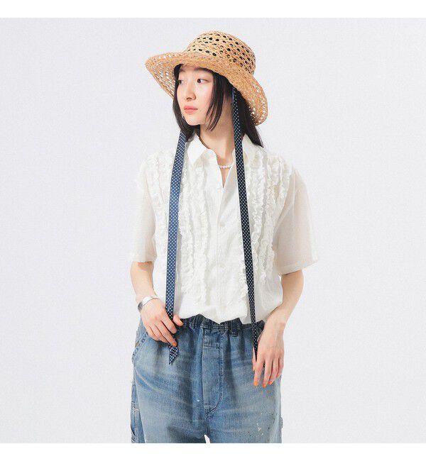 BEAMSBOY「ドビー フリル ショートスリーブ シャツ」|シャツ・ブラウス|OFF_WHT
