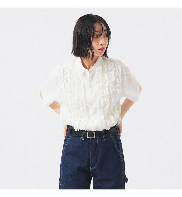 BEAMSBOY「ドビー フリル ショートスリーブ シャツ」|シャツ・ブラウス|