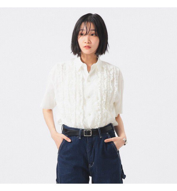 BEAMSBOY「ドビー フリル ショートスリーブ シャツ」|シャツ・ブラウス|