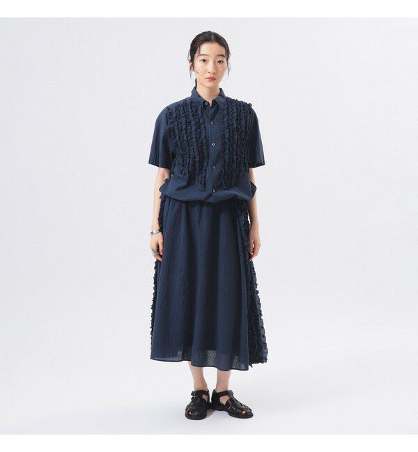 BEAMSBOY「ドビー フリル ショートスリーブ シャツ」|シャツ・ブラウス|