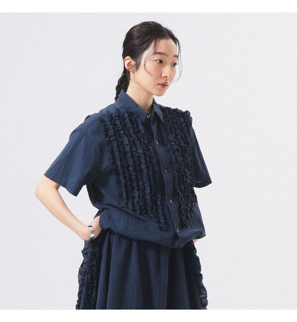 BEAMSBOY「ドビー フリル ショートスリーブ シャツ」|シャツ・ブラウス|