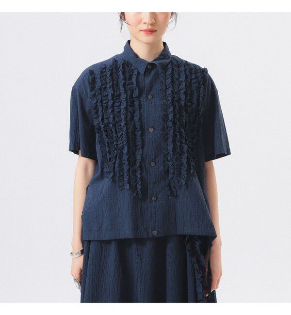BEAMSBOY「ドビー フリル ショートスリーブ シャツ」|シャツ・ブラウス|