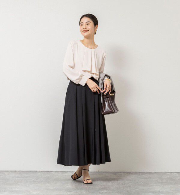 NOLLEY'S sophi「ウォッシャブルファンクショナルジョーゼットプリントタックフレアーブラウス」|シャツ・ブラウス|