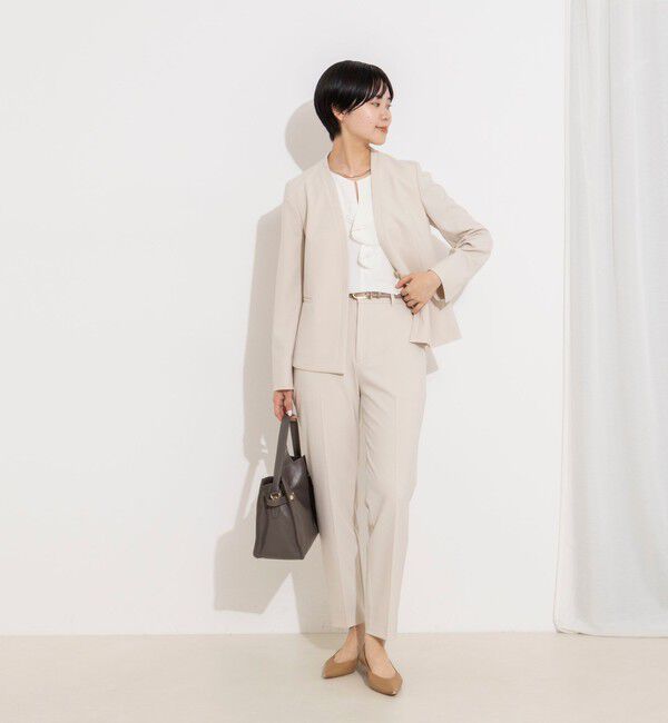 NOLLEY'S sophi「《セットアップ対応》ウォッシャブル2WAYツイルストレッチジャケット」|ノーカラージャケット|