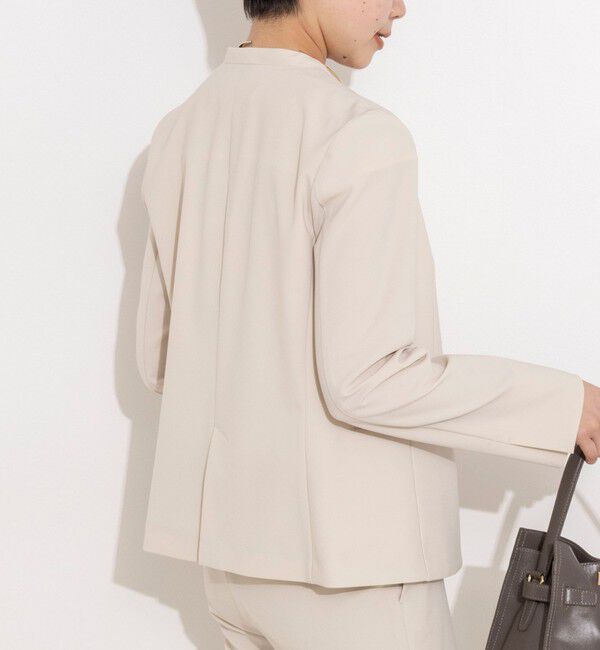 NOLLEY'S sophi「《セットアップ対応》ウォッシャブル2WAYツイルストレッチジャケット」|ノーカラージャケット|