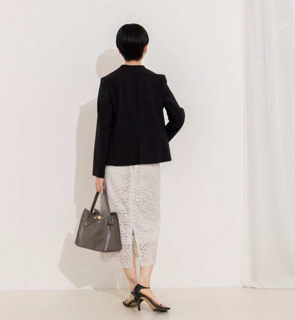 NOLLEY'S sophi「《セットアップ対応》ウォッシャブル2WAYツイルストレッチジャケット」|ノーカラージャケット|