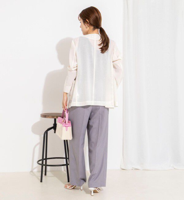 NOLLEY'S「ウォッシャブルリネンライクシアージャケット」|ノーカラージャケット|