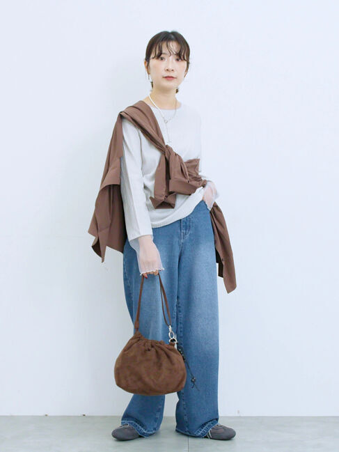 Samansa Mos2 blue「◎マットサテンタックシャツ」|シャツ・ブラウス|