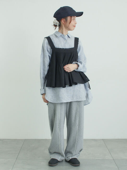 Samansa Mos2「ピンタックレースビスチェ」|シャツ・ブラウス|