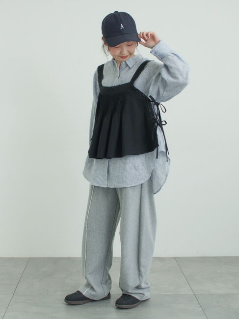 Samansa Mos2「ピンタックレースビスチェ」|シャツ・ブラウス|