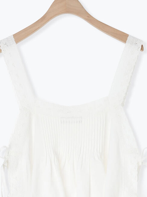 Samansa Mos2「ピンタックレースビスチェ」|シャツ・ブラウス|