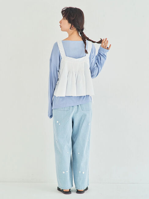 Samansa Mos2「ピンタックレースビスチェ」|シャツ・ブラウス|