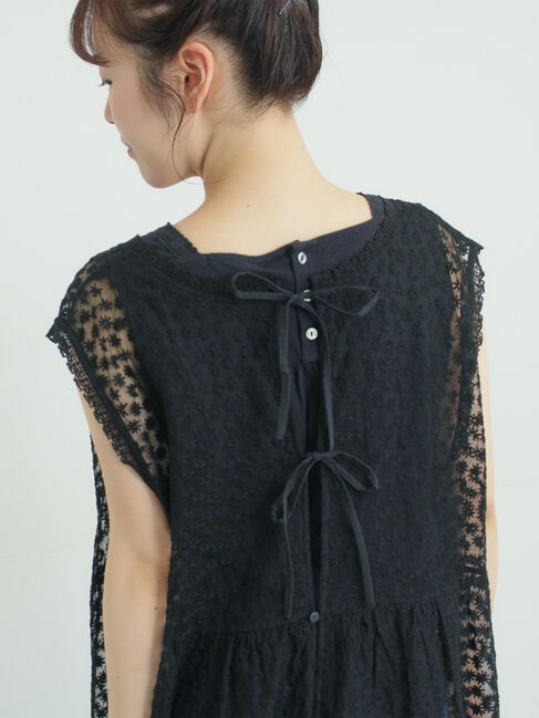 Samansa Mos2「チュール刺繍前後2WAYノースリワンピース」|ワンピース|