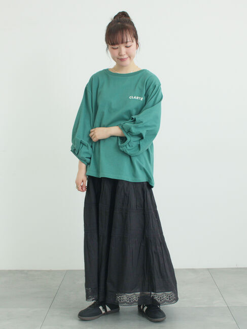 Samansa Mos2「袖タックTシャツ」|Tシャツ・カットソー|