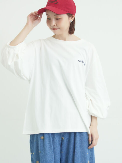 Samansa Mos2「袖タックTシャツ」|Tシャツ・カットソー|