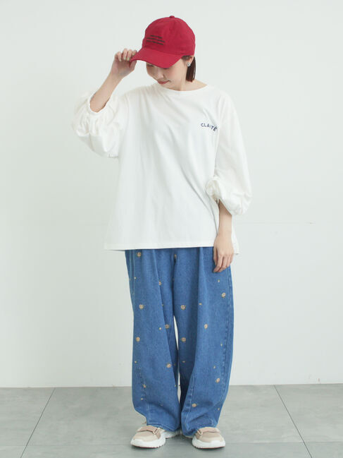 Samansa Mos2「袖タックTシャツ」|Tシャツ・カットソー|