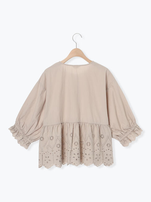 Samansa Mos2「裾スカラップレース切替ブラウス」|シャツ・ブラウス|